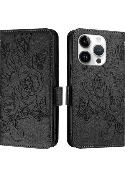 Kredi Kartı Yuvası ile IPhone 15 Pro Pu Deri Manyetik Cüzdan Kılıf (Yurt Dışından)