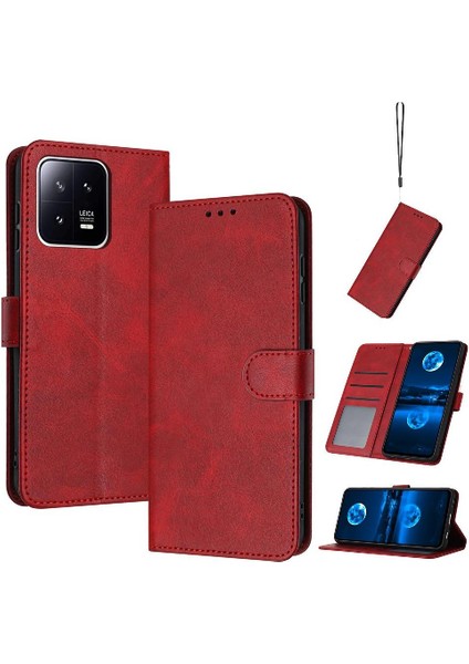 Toka Pu Deri Saf Kart Yuvası ile Xiaomi 13 Pro Için Flip Case (Yurt Dışından)
