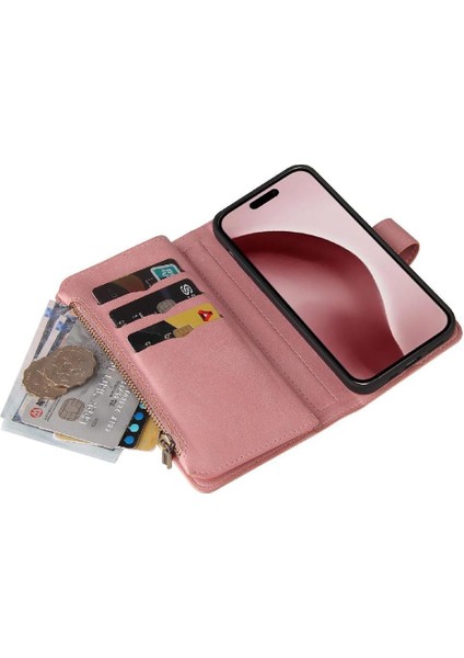 Cüzdan Telefon Kılıfı Için IPhone 16 Pro Pu Deri Manyetik Kapatma Fermuar (Yurt Dışından) fırsatları