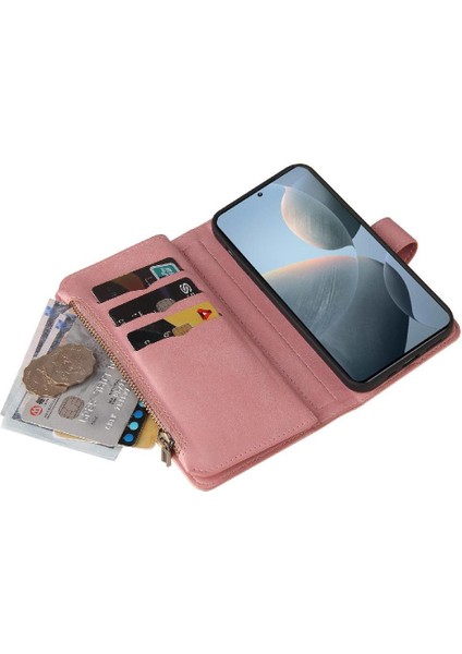 Kart Yuvası ile Xiaomi Poco F6 Pro Onbeş Kart Yuvaları Için Cüzdan Telefon Kılıfı (Yurt Dışından)