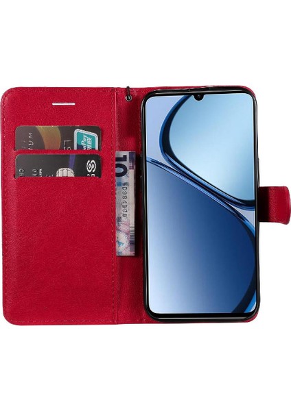 Realme C61 Iş Cüzdan Telefon Kılıfı Için Flip Case Klasik Düz Renk (Yurt Dışından) modelleri