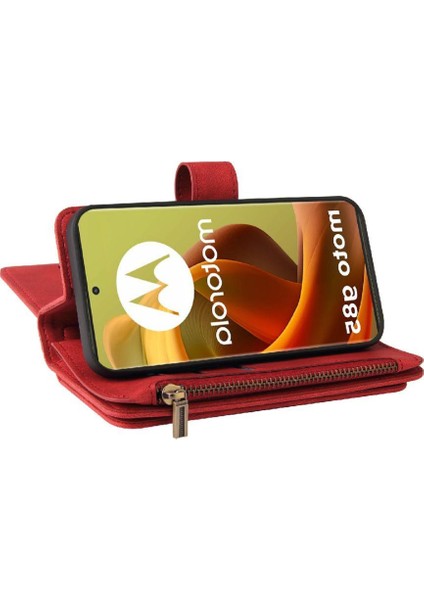 Motorola Moto G85 5g Onbeş Kart Yuvaları Fermuar Pu Için Cüzdan Telefon Kılıfı (Yurt Dışından)