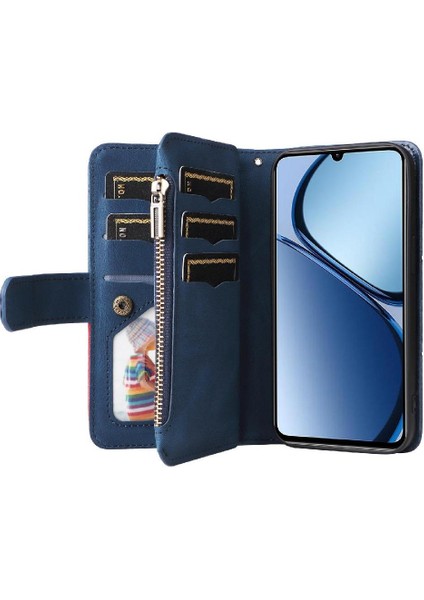 Realme C61 Fermuar Cüzdan Tarzı Kickstand Koruyucu Dokuz Kart (Yurt Dışından) fırsatları