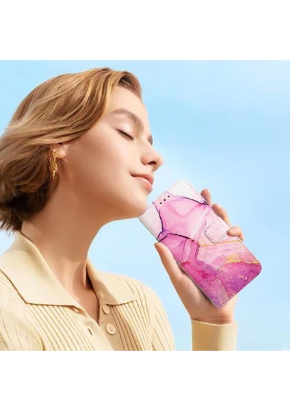 Huawei P Akıllı Artı 2019 Cüzdan Pu Deri Kickstand Mermer (Yurt Dışından)