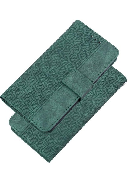 Xiaomi Poco F6 Pro Için Geometrik Kabartmalı Flip Case Folio Cüzdan Pu (Yurt Dışından)