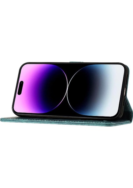 IPhone 16 Için Flip Case Pro Max Tutucu Kapak Çevirin Folio Kabartmalı Kedi (Yurt Dışından)