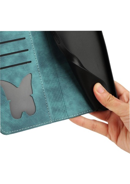 IPhone 16 Için Flip Case Pro Max Tutucu Kapak Çevirin Folio Kabartmalı Kedi (Yurt Dışından)