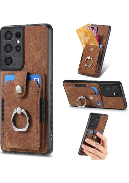 Samsung Galaxy S21 Ultra Manyetik Araç Montaj Yüzük Tutucu Standı (Yurt Dışından)