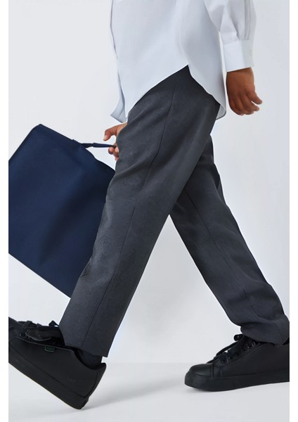 Erkek Dokuma Kumaş Yüksek Bel Regular Kalıp Çocuk Okul Pantolonu modelleri