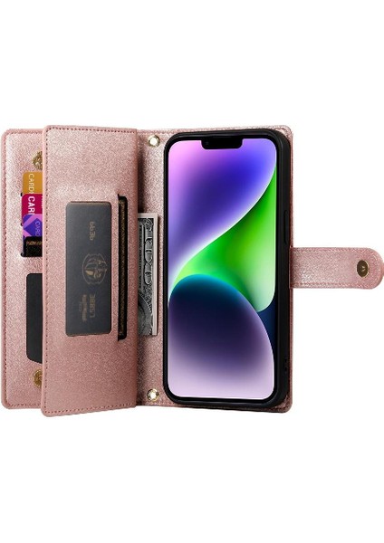 IPhone 14 Için Flip Case Artı Bilek Kayışı Cüzdan Bölmesi Kickstand Kart (Yurt Dışından) fırsatları
