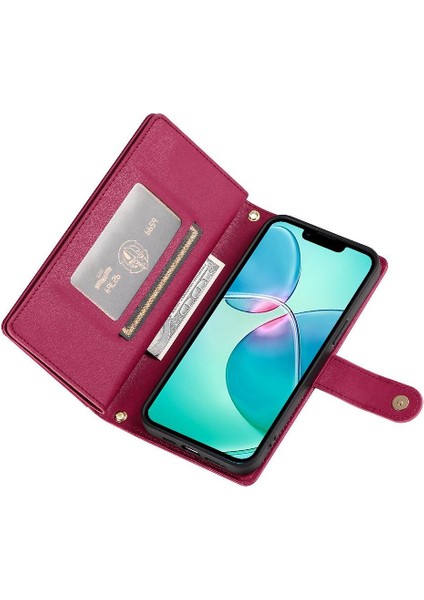 IPhone Se 2024 Cüzdan Bölmesi Bilek Kayışı Kickstand Kart Için Flip Case (Yurt Dışından) modelleri