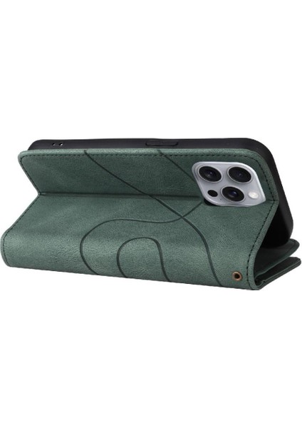 Kart Yuvası Standı Iki Renkli Dikiş Tarzı ile IPhone 16 Pro Max Için Kılıf (Yurt Dışından)