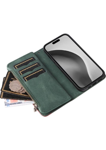 Kart Yuvası Standı Iki Renkli Dikiş Tarzı ile IPhone 16 Pro Max Için Kılıf (Yurt Dışından)
