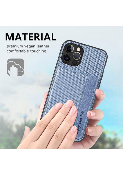 IPhone 12 Için Kılıf Pro Komple Kamera Güvenlik Manyetik Kart Tutucu Rfıd (Yurt Dışından)