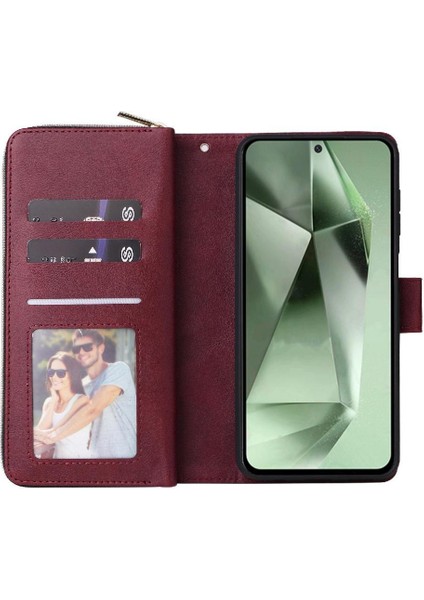 Samsung Galaxy S24 Fe Cüzdan Durumda 9 Kart Yuvaları ile El ile (Yurt Dışından)