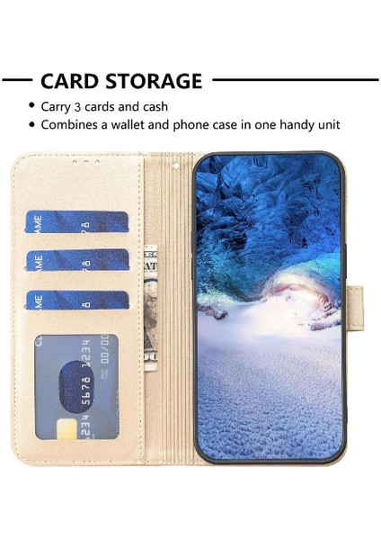 IPhone 13 Için Flip Case Pro Max Yonca Çiçek Pu Deri Cüzdan Kart Yuvaları (Yurt Dışından)