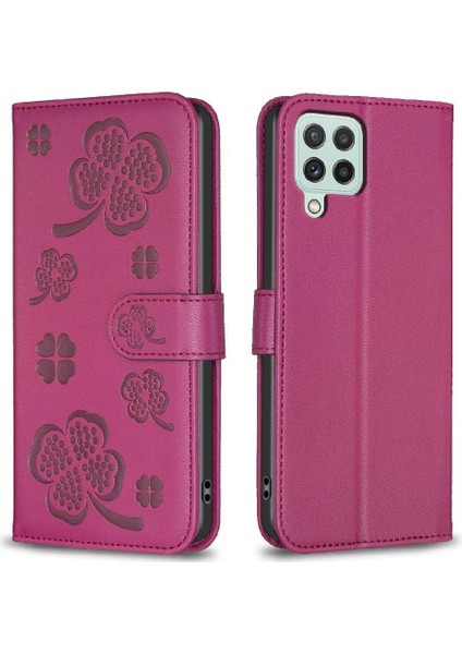 Samsung Galaxy A12 Yonca Çiçek Pu Deri Kart Yuvaları Için Flip Case (Yurt Dışından) indirimleri