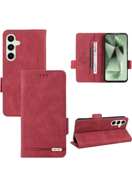 Samsung Galaxy S24 Fe Kapak Için Flip Case Kart Tutucu Kickstand ile (Yurt Dışından)