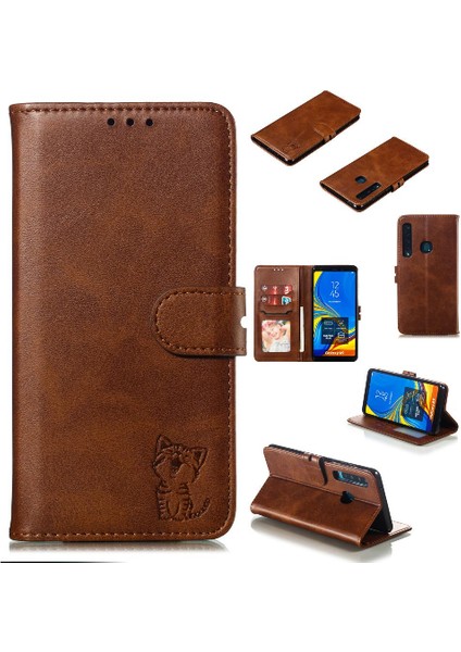 Cüzdan Kılıf Samsung Galaxy A9 2018 Kickstand Kart Tutucu Kabartmalı Tüm (Yurt Dışından)