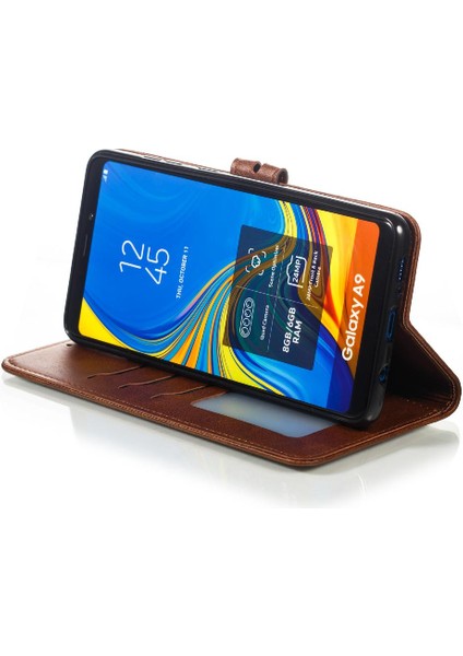 Cüzdan Kılıf Samsung Galaxy A9 2018 Kickstand Kart Tutucu Kabartmalı Tüm (Yurt Dışından) indirimleri