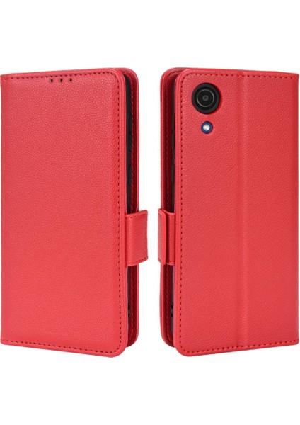 Samsung Galaxy A03 Çekirdek Cüzdan Pu Deri Yan Toka Kart Yuvaları (Yurt Dışından)