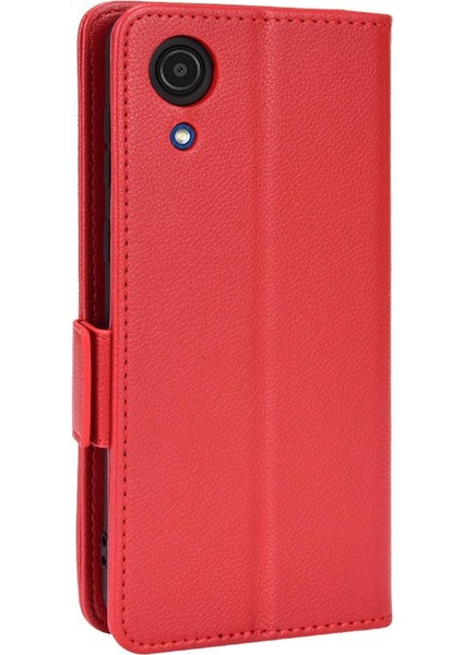 Samsung Galaxy A03 Çekirdek Cüzdan Pu Deri Yan Toka Kart Yuvaları (Yurt Dışından)