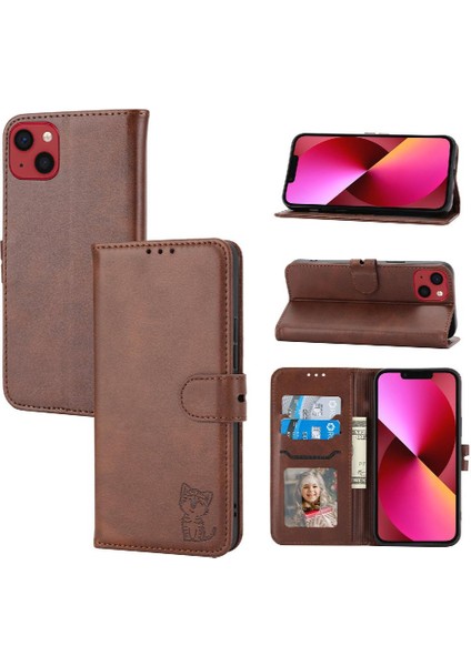 Iphone 14 Için Cüzdan Durumda Artı Tüm Yuvarlak Koruma Kartı Tutucu Kabartmalı (Yurt Dışından)