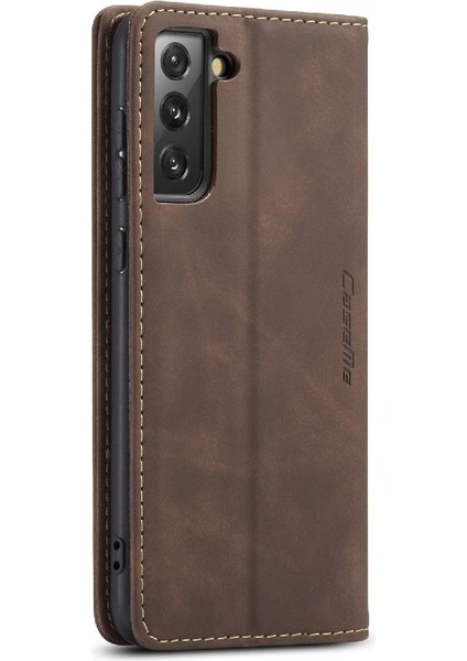 Samsung Galaxy S21 Vintage Pu Deri Cüzdan Manyetik Flip Case (Yurt Dışından)