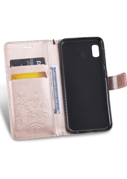 Samsung Galaxy A10E Için Flip Case Kart Yuvası Standı ile Kickstand Pu Çevirin (Yurt Dışından)