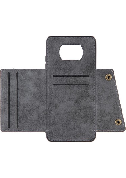 Xiaomi Poco X3 Nfc Buit Için Cüzdan Kılıf Demir Kickstand Cüzdan Kılıf Kartı (Yurt Dışından)