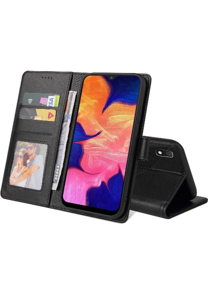 Samsung Galaxy A10 4 Köşe Koruma Üç Kart Yuvaları Için Flip Case (Yurt Dışından)