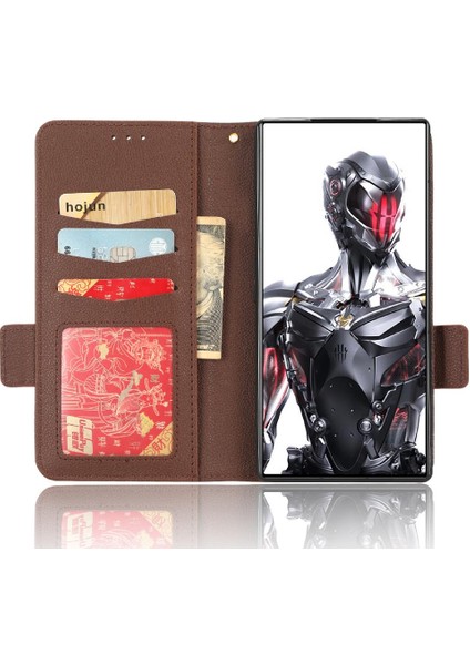 Zte Nubia Kırmızı Sihirli 8 Pro Için Kılıf Yan Toka Cüzdan Manyetik Pu Deri (Yurt Dışından)