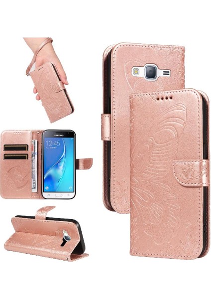 Kredi Kartı Yuvası Ayrılabilir El ile Samsung Galaxy J3 2016 Için Flip Case (Yurt Dışından)