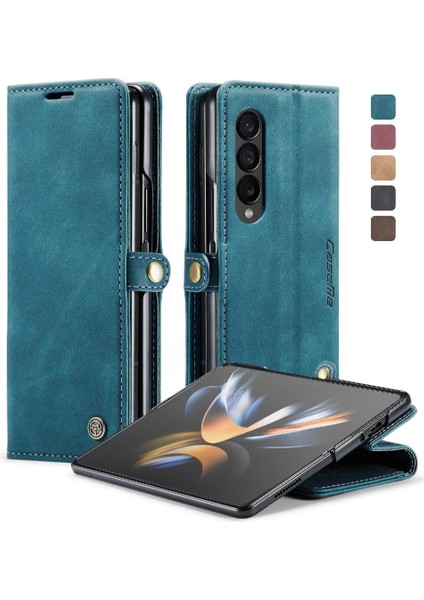 Samsung Galaxy Z Için Flip Case Fold 4 5g Vintage Pu Deri Cüzdan Kılıf (Yurt Dışından)