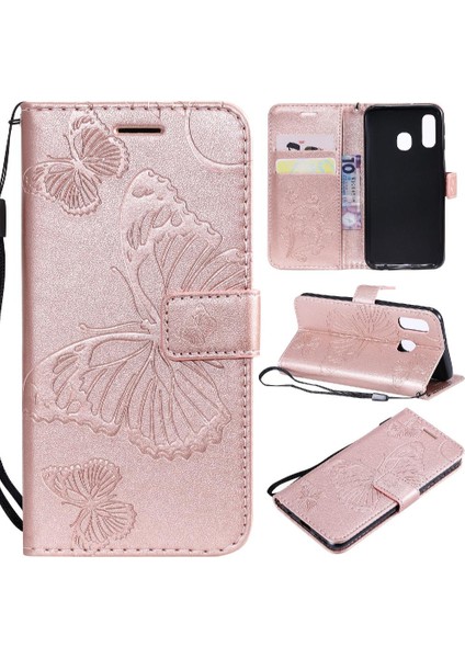 Kart Yuvası Standı ile Samsung Galaxy A40 Flip Case Kickstand Pu (Yurt Dışından)
