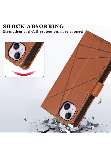 Iphone 14 Için Flip Case Artı Kickstand Şok Emici Üç Kart Yuvaları (Yurt Dışından)