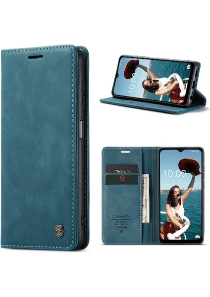 Samsung Galaxy A12 5g Manyetik Kapatma Darbeye Vintage Pu Için Flip Case (Yurt Dışından)