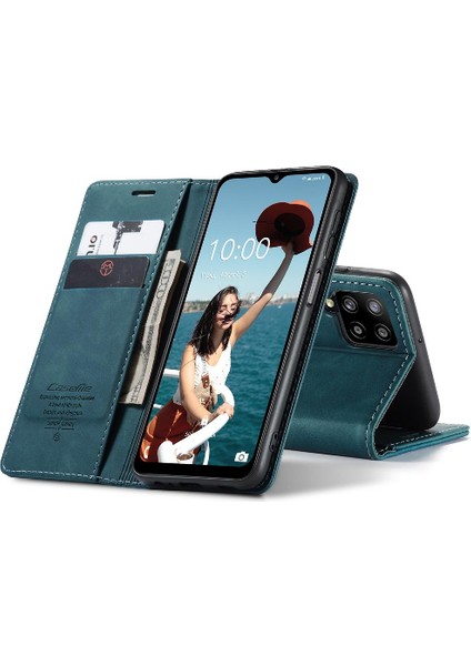 Samsung Galaxy A12 5g Manyetik Kapatma Darbeye Vintage Pu Için Flip Case (Yurt Dışından)