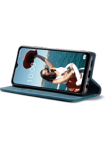 Samsung Galaxy A12 5g Manyetik Kapatma Darbeye Vintage Pu Için Flip Case (Yurt Dışından)