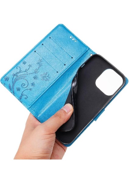 IPhone 16 Için Filp Durumda Pro Max Pu Deri Kickstand Kart Tutucu Manyetik (Yurt Dışından)