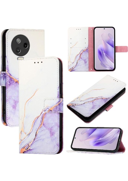 Infinix Not 12 Pro 4g Cüzdan Pu Deri Mermer Desen Kickstand Için Kılıf (Yurt Dışından)