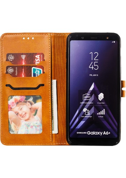 Samsung Galaxy A6 Artı 2018 Kart Tutucu Manyetik Kapatma Için Cüzdan Kılıf (Yurt Dışından)