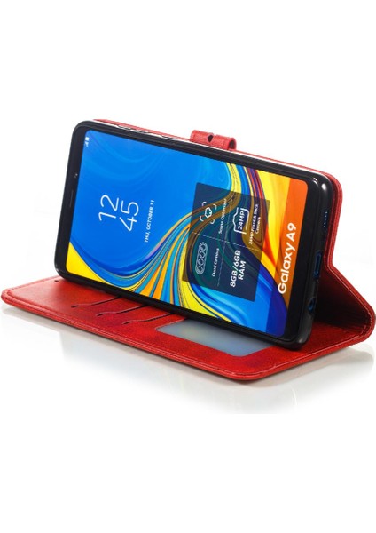 Cüzdan Kılıf Samsung Galaxy A9 2018 Kickstand Kart Tutucu Kabartmalı Tüm (Yurt Dışından) fırsatları