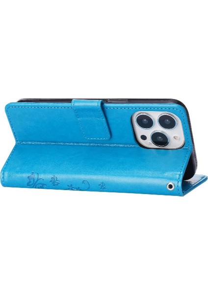 IPhone 16 Için Filp Durumda Pro Max Pu Deri Kickstand Kart Tutucu Manyetik (Yurt Dışından)