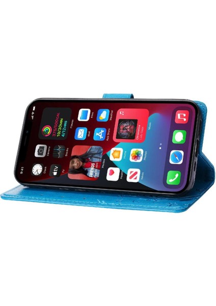 IPhone 13 Için Filp Durumda Pro Manyetik Kapatma Kart Tutucu Bilek Kayışı Pu (Yurt Dışından)
