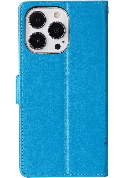 IPhone 13 Için Filp Durumda Pro Manyetik Kapatma Kart Tutucu Bilek Kayışı Pu (Yurt Dışından)