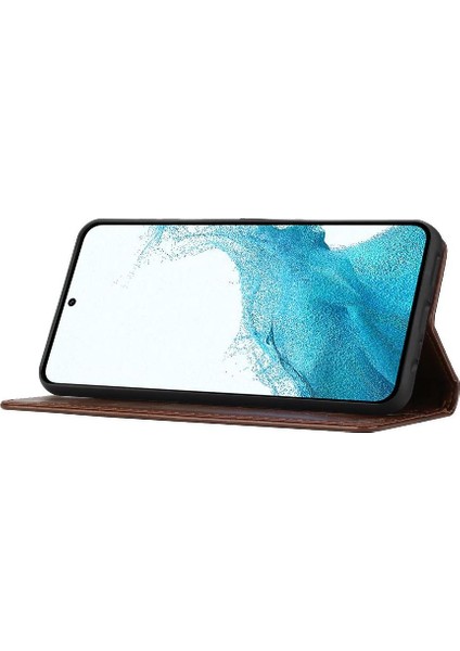 SZY Mall Samsung Galaxy S23 Için Kickstand Durumda Kart Tutucu Manyetik Kapatma Pu (Yurt Dışından)