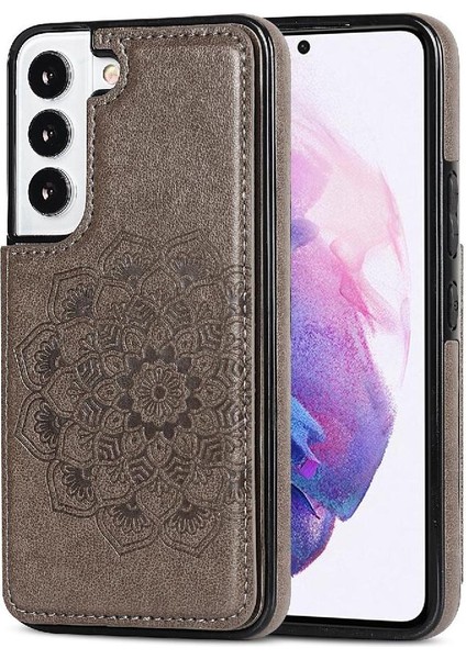 Samsung Galaxy S23 Çift Düğmeler Için Kart Tutucu Kılıf ile Cüzdan Pu Çevirin (Yurt Dışından)