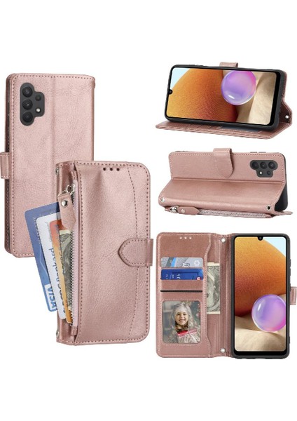 Samsung Galaxy A32 4g Pu Deri Manyetik Kapatma Kickstand Için Flip Case (Yurt Dışından)