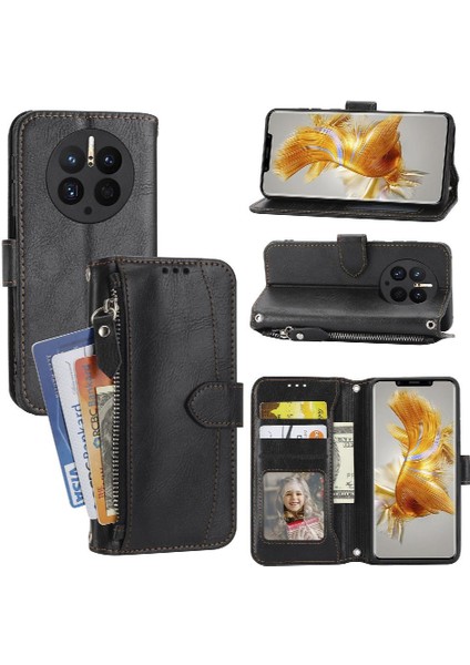 Huawei Mate 50 Pro Için Flip Case Kayış Kart Tutucu Manyetik Kapatma Pu (Yurt Dışından)